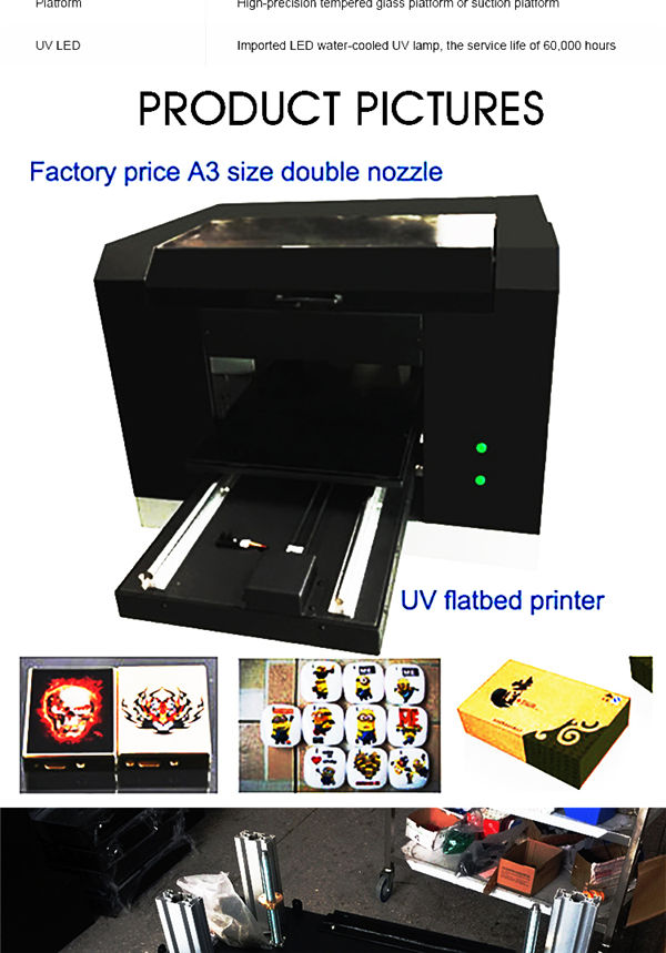 macchina di stampa flatbed uv di vendita calda a3 dx5 testa digitale t-shirt